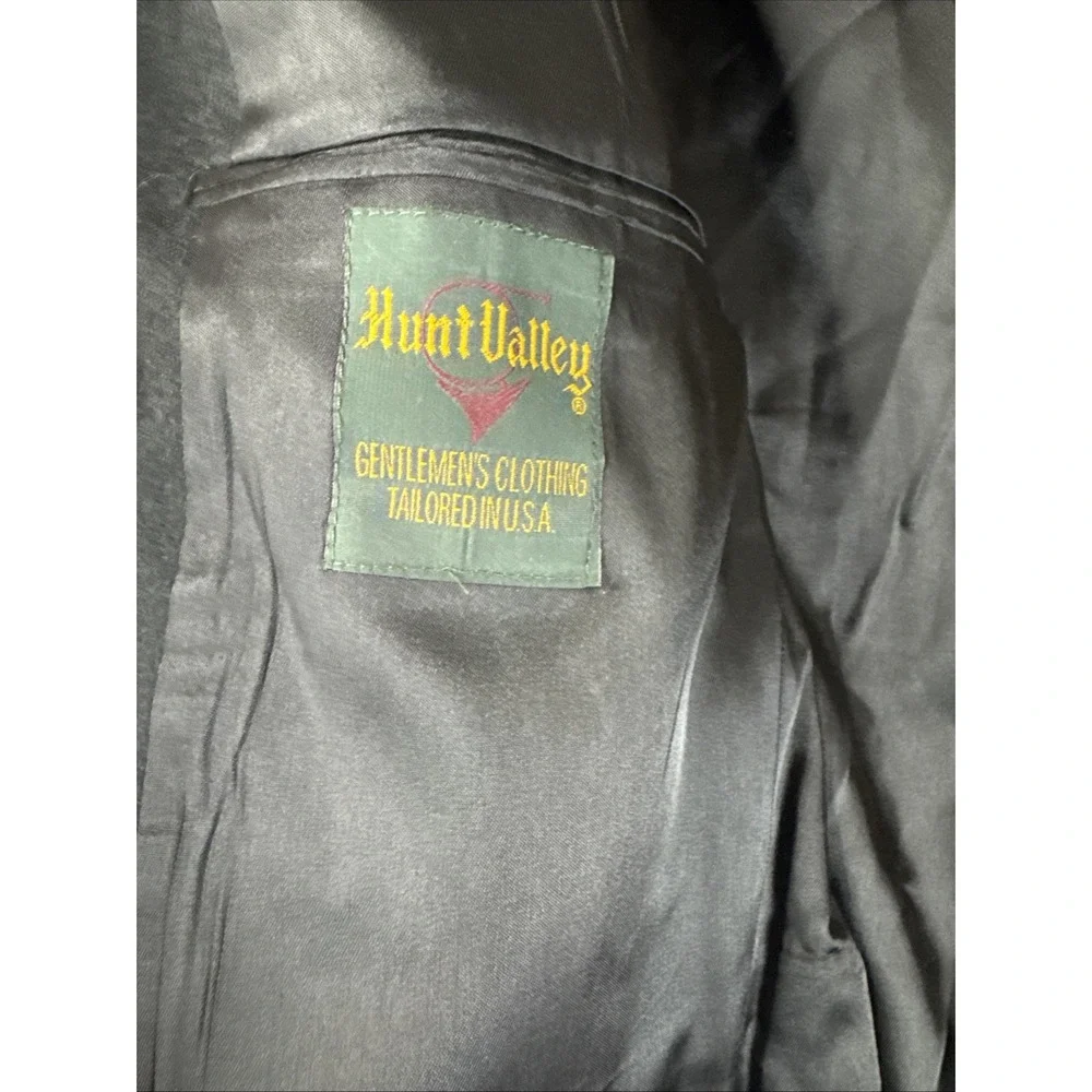 Hunt Valley 100% Camel Hair Sport Coat Blazer Black‎ 2 Button Mens 40s